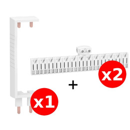 Schneider - Resi9 XE - LOT de Peignes 1 Verticale + 2 Horizontal 13M - Pour tableaux 2 rangées - Ref. : R9EXHC13x2+R9EXV