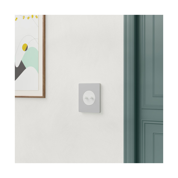 Schneider - Odace 2025 - LOT de 10 Double va-et-vient ou poussoir à levier - 10AX - Blanc craie - Réf : S920213 x 10