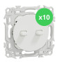Schneider - Odace 2025 - LOT de 10 Double va-et-vient ou poussoir à levier - 10AX - Blanc craie - Réf : S920213 x 10