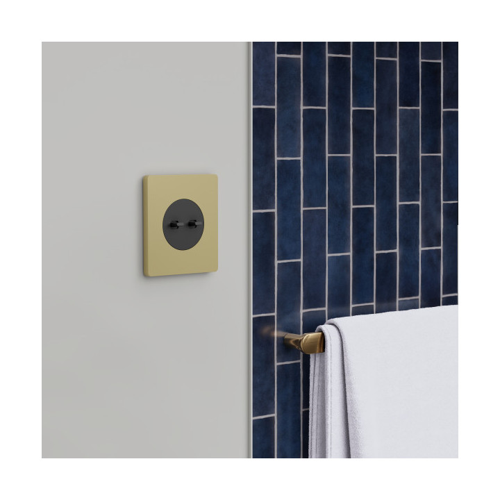 Schneider - Odace 2025 - LOT de 10 Double va-et-vient ou poussoir à levier - 10AX - Noir onyx - Réf : S940213 x 10