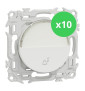 Schneider - Odace 2025 - LOT de 10 Boutons poussoir porte-étiquette - symbole carillon - Blanc craie - Réf : S920246 x 10