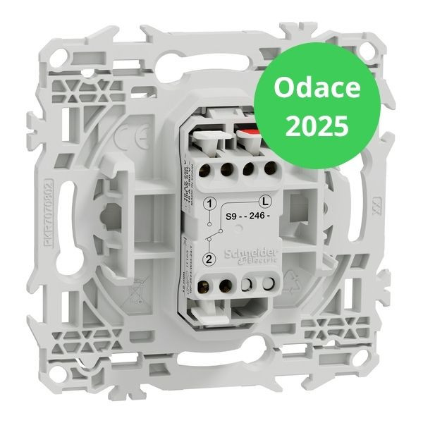 Schneider - Odace 2025 - LOT de 10 Boutons poussoir porte-étiquette - symbole carillon - Blanc craie - Réf : S920246 x 10