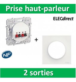 Schneider Odace - Prise haut-parleur 2 sorties - s520488+s520702