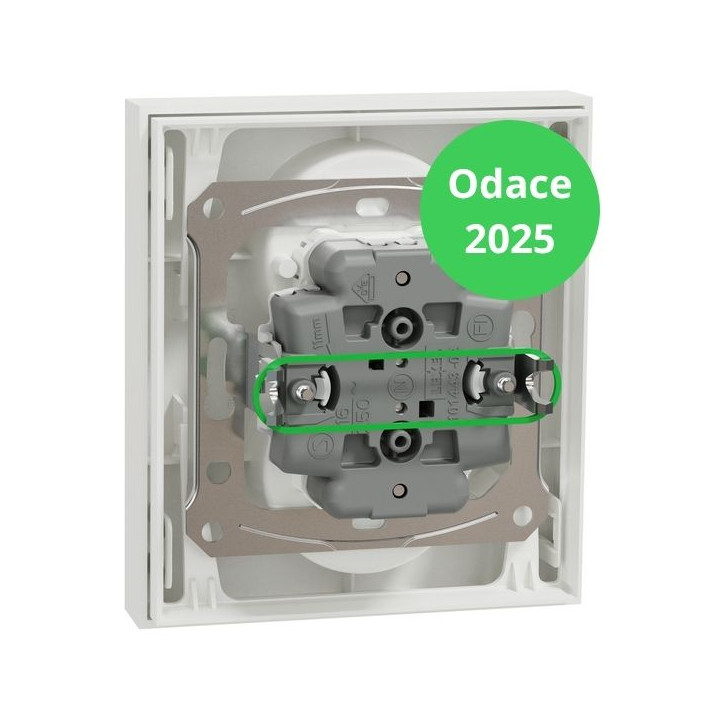 Schneider - Odace 2025 - LOT de 5 Double prise de courant 2P+T avec plaque - 1 poste - Blanc craie - Réf : S921089 x 5