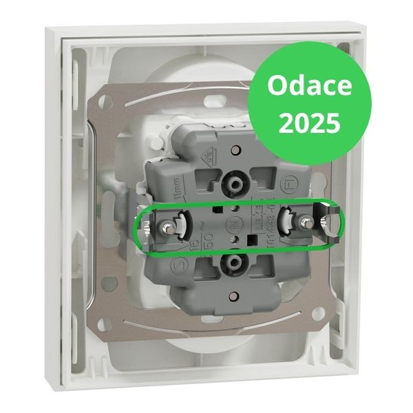 Schneider - Odace 2025 - LOT de 5 Double prise de courant 2P+T avec plaque - 1 poste - Blanc craie - Réf : S921089 x 5