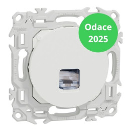 Schneider - Odace 2025 - Prise RJ45 - Cat6A STP grade 3TV - Blanc craie - Réf : S920477