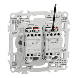 Schneider - Odace 2025 - Double va-et-vient ou poussoir lumineux - LED 0,15mA - 10AX - Blanc craie - Réf : S920273