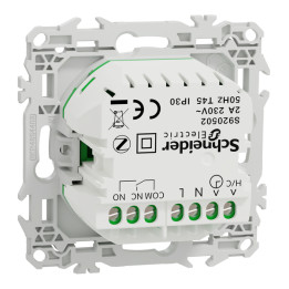 Schneider - Wiser Odace 2025 - Thermostat connecté filaire 2A Zigbee - Blanc craie - Réf : S920502