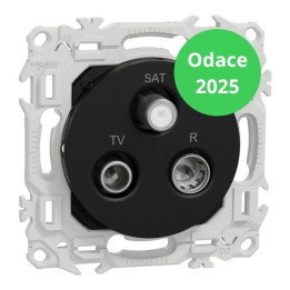 Schneider - Odace 2025 - Prise TV / FM / SAT - Sortie coaxiale - Noir onyx - Réf : S940461