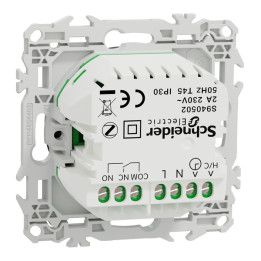 Schneider - Wiser Odace 2025 - Thermostat connecté filaire 2A Zigbee - Noir onyx - Réf : S940502