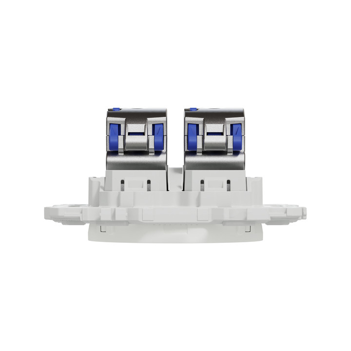 Schneider - Odace 2025 - LOT de 10 Prises double RJ45 - Cat6A STP grade 3TV - Blanc craie - Réf : S920487 x 10