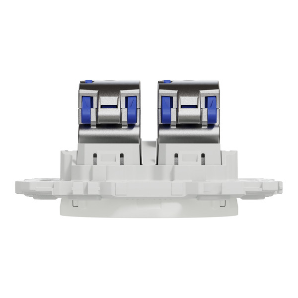 Schneider - Odace 2025 - LOT de 10 Prises double RJ45 - Cat6A STP grade 3TV - Blanc craie - Réf : S920487 x 10