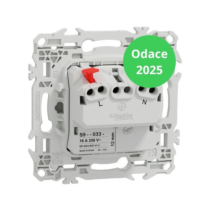 Schneider - Odace 2025 - LOT de 10 Prises 2P affleurante - Bornes automatiques - Blanc craie - Réf : S920033 x 10