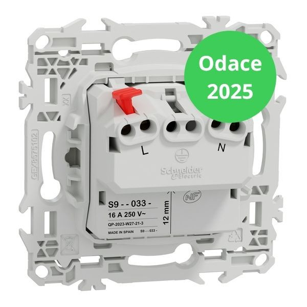 Schneider - Odace 2025 - LOT de 10 Prises 2P affleurante - Bornes automatiques - Blanc craie - Réf : S920033 x 10