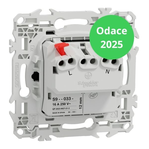 Schneider - Odace 2025 - LOT de 10 Prises 2P affleurante - Bornes automatiques - Noir onyx - Réf : S940033 x 10
