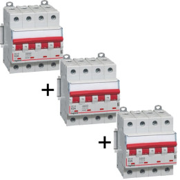 Legrand - DX3 - LOT de 3 Interrupteur-sectionneur à déclenchement 63A - 4P - Ref. : 406544x3