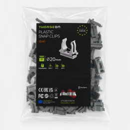 Thorgeon - Clips de fixation pour conduit 20mm - gris - Sachet de 50 - Réf : 15141