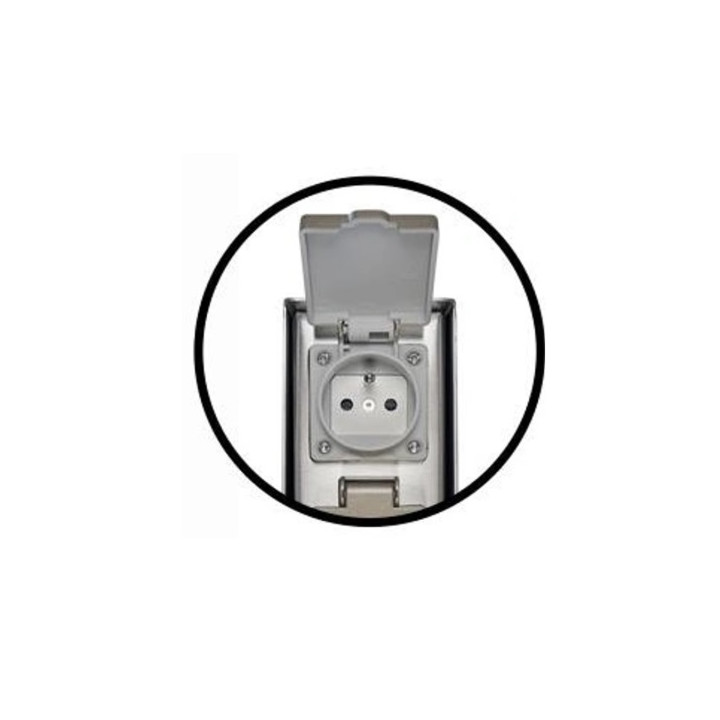 Philips - Poteau de jardin Inox - IP44 - avec 2 prises 2P+T - 230V - Réf : 171084746