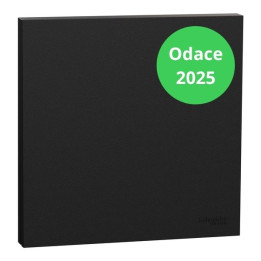 Schneider - Odace Intégral 2025 - Enjoliveur et plaque pour va et vient ou poussoir - Noir onyx - Réf : S949221