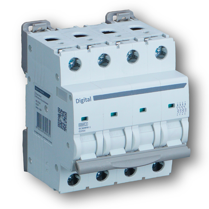 Digital Electric - Disjoncteur 4P - 4x40A - Courbe C - 6000A/10kA - Réf : 02056
