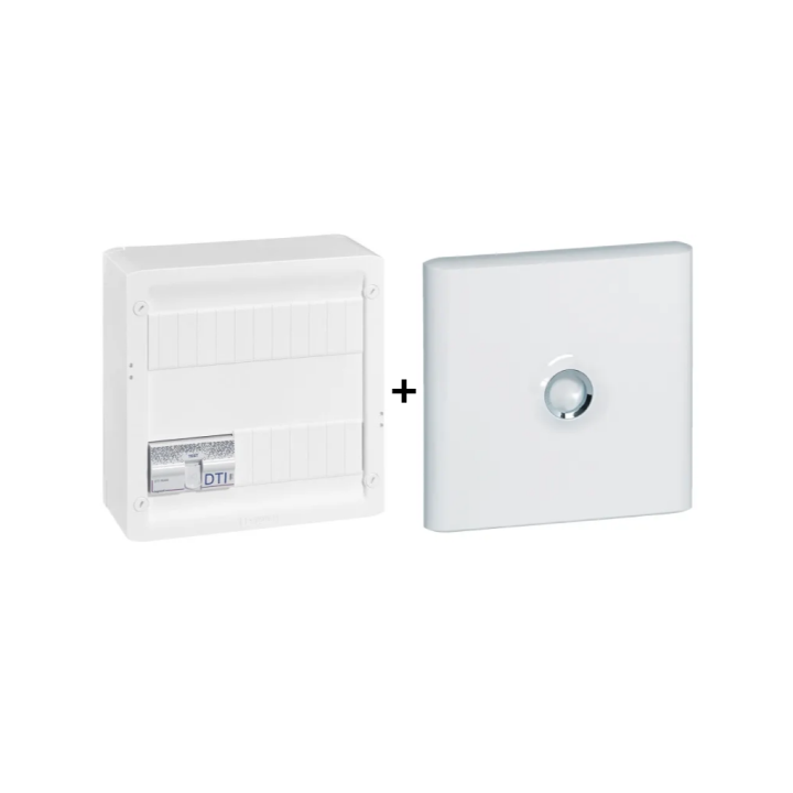 Legrand - Coffret VDI GRADE 2 avec brassage - 4 RJ45 / TV 2 sorties + Porte blanche - Réf. : 413248+401331