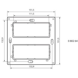 Legrand - Support 2x2 postes (2x4/5M) - Mosaic/Céliane - Fixation VIS - Réf : 080264
