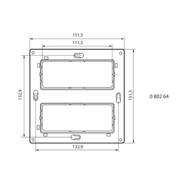 Legrand - Support 2x2 postes (2x4/5M) - Mosaic/Céliane - Fixation VIS - Réf : 080264