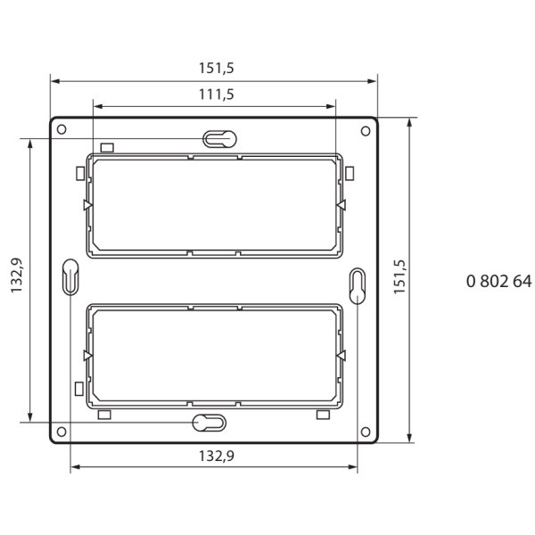 Legrand - Support 2x2 postes (2x4/5M) - Mosaic/Céliane - Fixation VIS - Réf : 080264