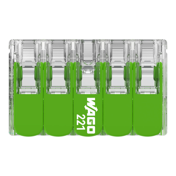WAGO - Boîte de 15 Bornes GREEN Range auto fils Souple / Rigide 10 x (0.14 à 4mm2) - Réf : WAG 221-430