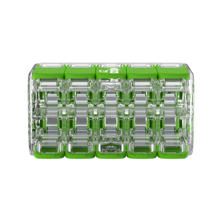 WAGO - Boîte de 15 Bornes GREEN Range auto fils Souple / Rigide 10 x (0.14 à 4mm2) - Réf : WAG 221-430
