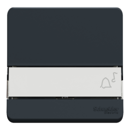 Schneider - Mureva Styl - Bouton poussoir porte étiquette - Composable  - IP55/IK08 - Connexion auto - Gris - Ref : MUR34029