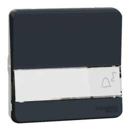 Schneider - Mureva Styl - Bouton poussoir porte étiquette - Composable  - IP55/IK08 - Connexion auto - Gris - Ref : MUR34029