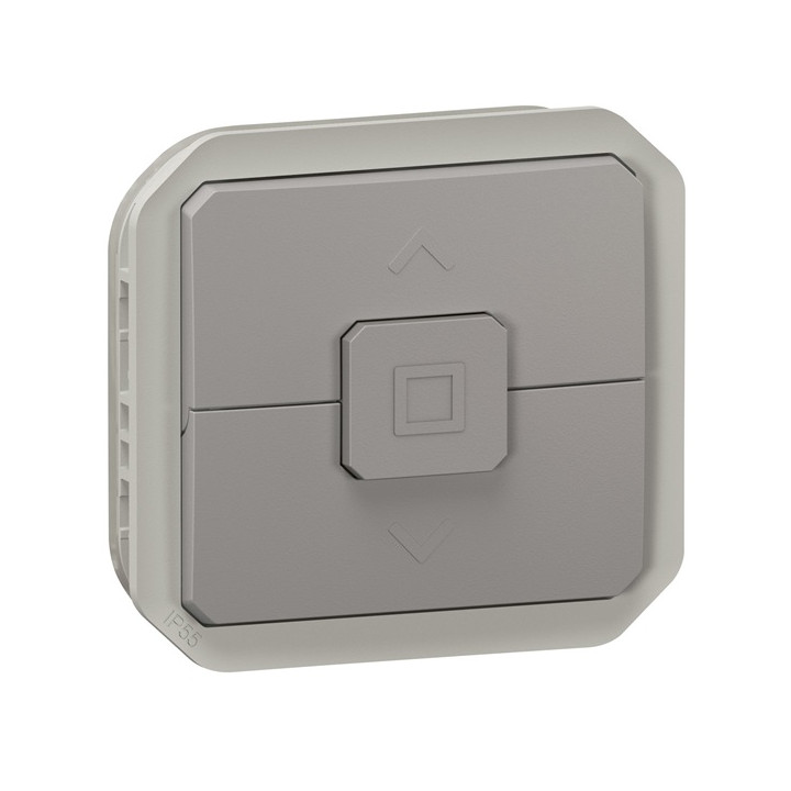 Legrand - Plexo L - Interrupteur pour volets roulants - 6A - 250V - composable - Gris - IP55/IK08 - Réf : 069538L