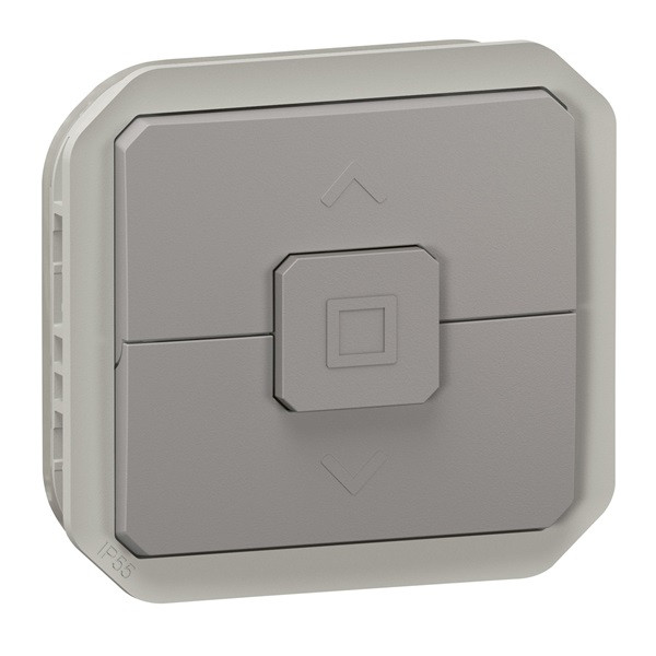 Legrand - Plexo L - Interrupteur pour volets roulants - 6A - 250V - composable - Gris - IP55/IK08 - Réf : 069538L