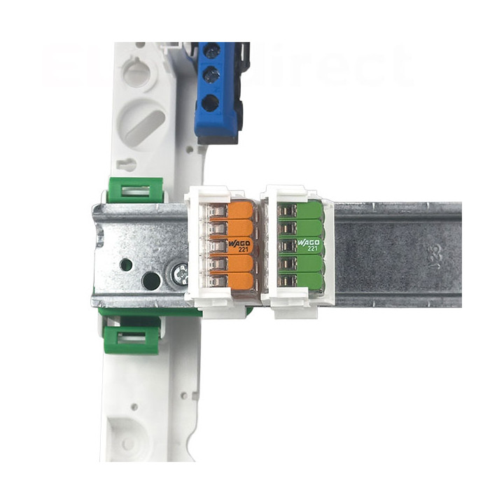 WAGO - Adaptateur de fixation rail DIN pour bornes à 10 conducteurs - Série 221 - Réf : 221-549/002-000