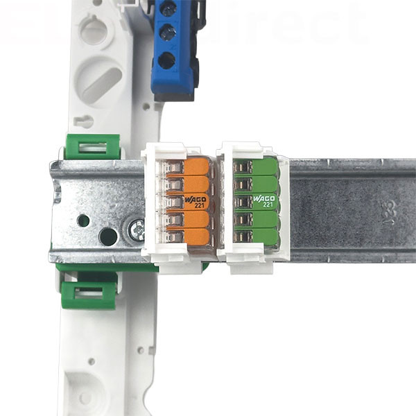 WAGO - Adaptateur de fixation rail DIN pour bornes à 10 conducteurs - Série 221 - Réf : 221-549/002-000
