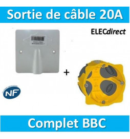 SIB - Sortie de câble 16/20A - à vis dim. 80x80 + boîte Legrand batibox BBC - P11016+080021