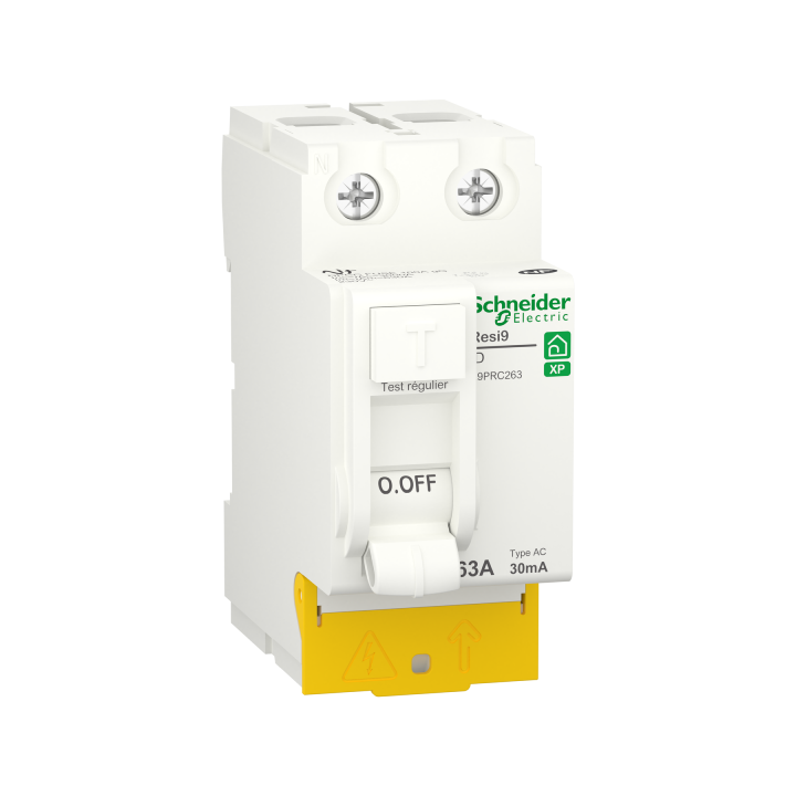 SCHNEIDER - Inter différentiel Resi9 XP 2P - 63A - 30ma - Type AC - Réf : R9PRC263