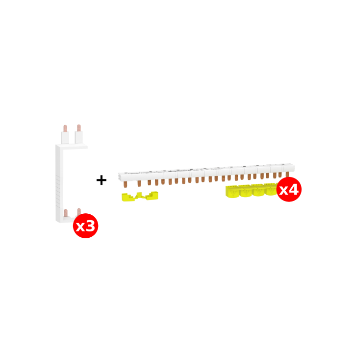 Schneider - LOT RESI9 XP - Spécial tableau 4 Rangées - peignes Phase + Neutre - Réf. : R9PXVx3+R9PXH213x4