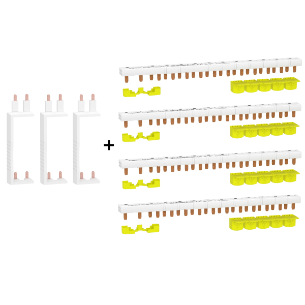 Schneider - LOT RESI9 XP - Spécial tableau 4 Rangées - peignes Phase + Neutre - Réf. : R9PXVx3+R9PXH213x4