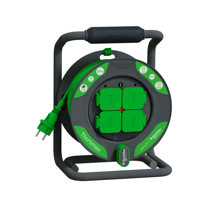 Schneider - Enrouleur/prolongateur de câble électrique Thorsman HO7RNF 3G2.5 - IP44 - 25m - Réf : IMT33150