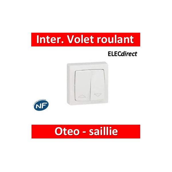 Legrand - Interrupteur pour volets roulants appareillage saillie complet -  blanc - 086013 - ELECdirect Vente Matériel Électrique