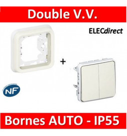 Legrand Plexo - Double va-et-vient Prog Plexo encastré blanc - 10 AX - 069625+069692