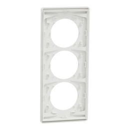 Schneider - Odace Architecte 2025 - Plaque de finition 3 postes entraxe spécifique 57mm - Blanc craie - Réf : S920816