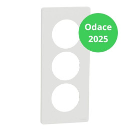 Schneider - Odace Architecte 2025 - Plaque de finition 3 postes entraxe spécifique 57mm - Blanc craie - Réf : S920816