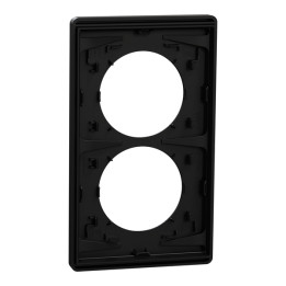 Schneider - Odace Architecte 2025 - Plaque de finition 2 postes entraxe spécifique 57mm - Noir onyx - Réf : S940814