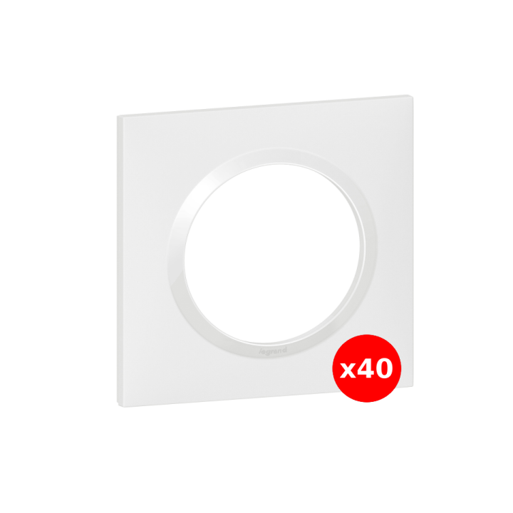 Legrand - Dooxie - LOT de 40 plaques 1 poste - Blanc - Ref. : 600801x40