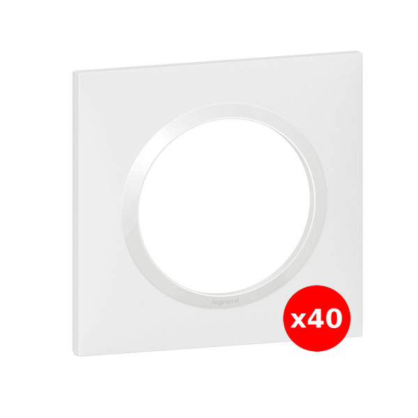 Legrand - Dooxie - LOT de 40 plaques 1 poste - Blanc - Ref. : 600801x40