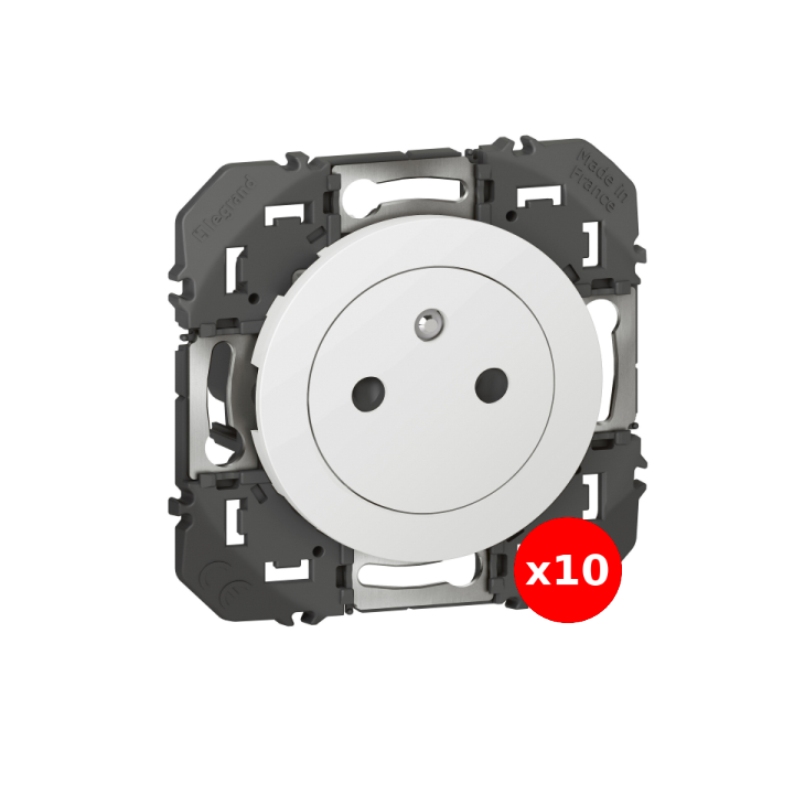 Legrand - Dooxie - LOT de 10 Prises 2P+T Surface - Blanc - Ref. : 600335x10