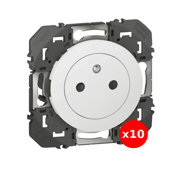 Legrand - Dooxie - LOT de 10 Prises 2P+T Surface - Blanc - Ref. : 600335x10